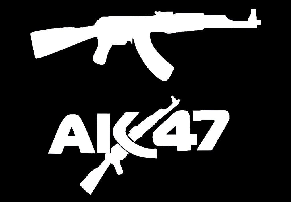 Ак 47 черно белый рисунок